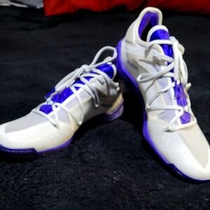 Adidas White and Purple Athletic Shoes